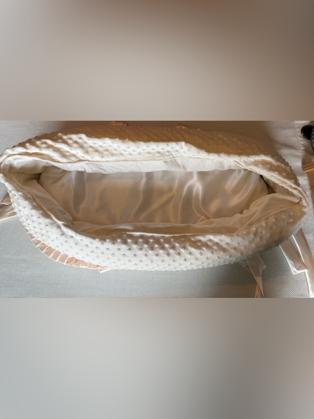 Claire Bella Cream Silky Baby Bassinet Bedding and Pad